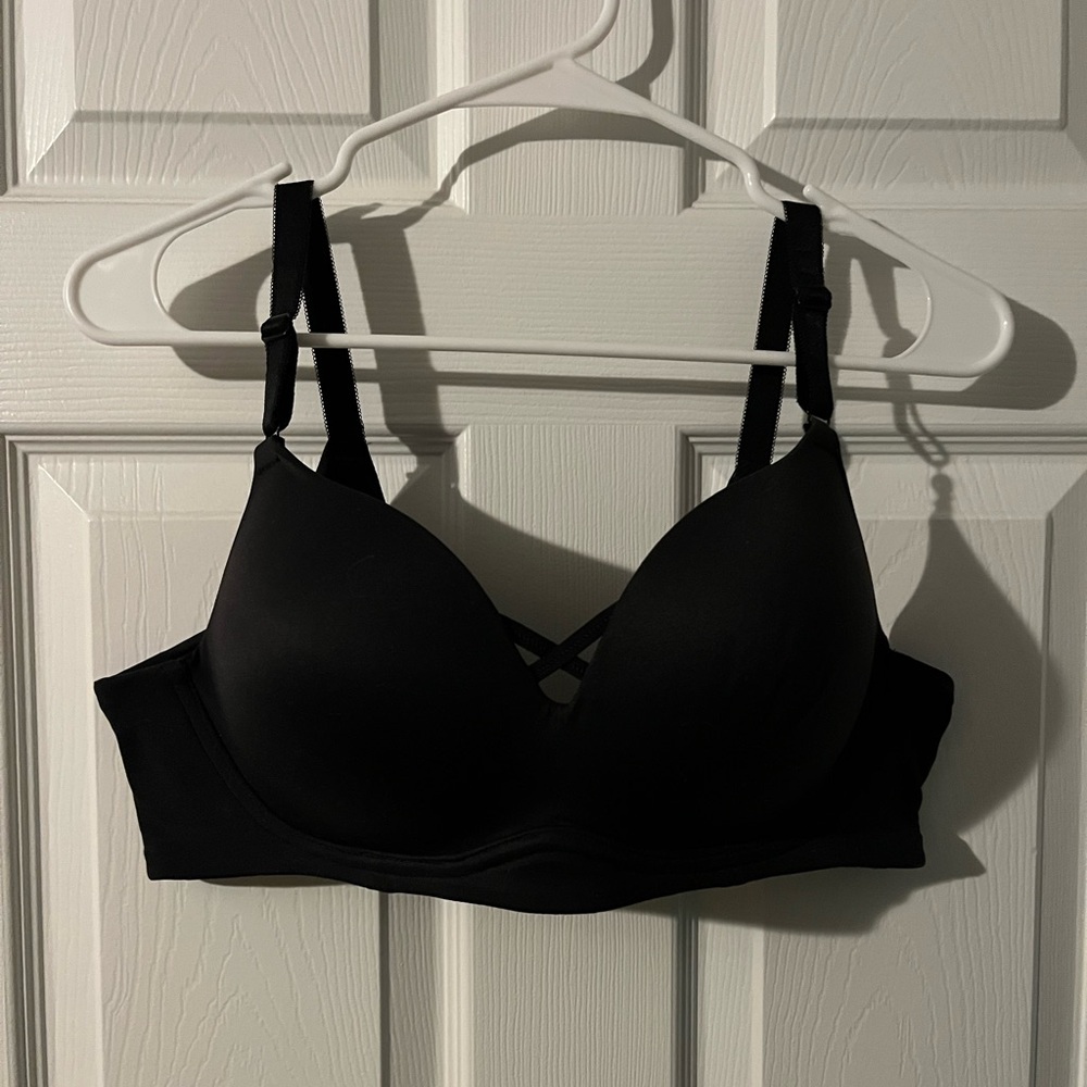 Black No Underwire Push-Up Bra
